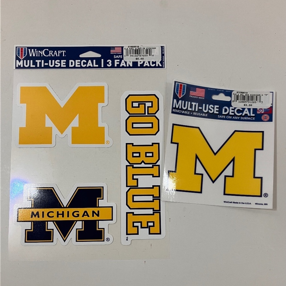 4 University  OF Michigan Decals